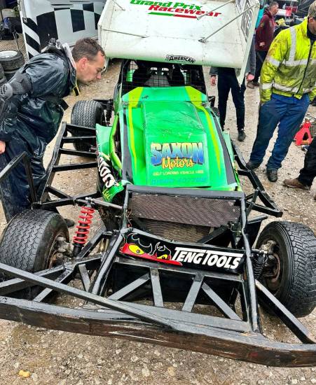 86 - S shaped after hitting the stationary 132 car in zero visibility during Heat 3 (Pic credit to Thomas Ackroyd)
