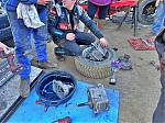 46_587_-_Gearbox_stripdown__Lees_Heat_1_3rd_place_trophy_gets_in_on_the_act.JPG