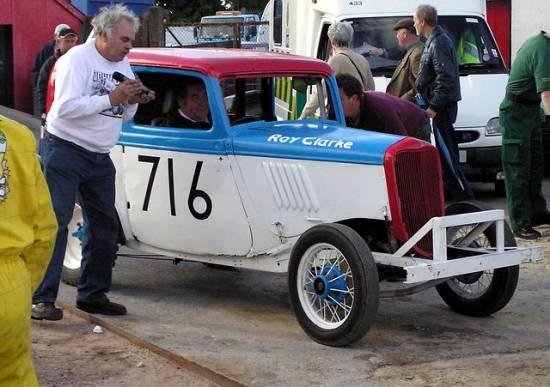 Keith Barber with Heritage cars at Belle Vue
