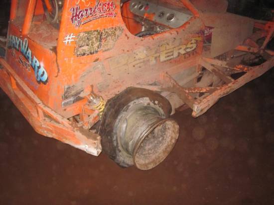 97, rear end damage after being ''last bended'' in the British
