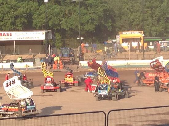 Cars leave the track after heat 2
