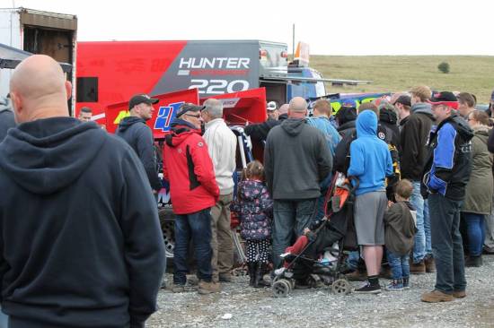 Crowd around 217 car to see the damage!
