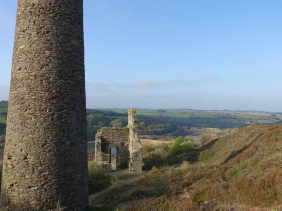 The remains of a pump house and chimney built in 1827
