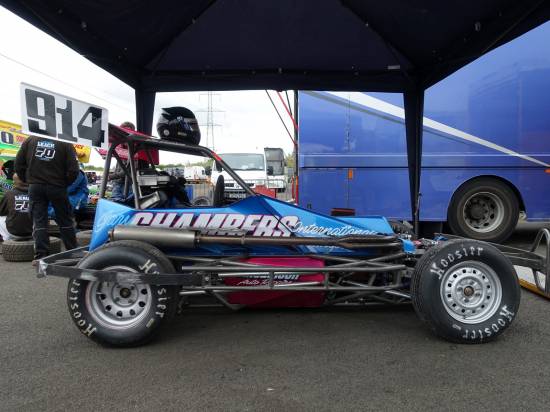 Lee Davison over from Portadown in his Superstox 
