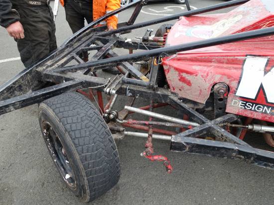 The Sam Jacklin car with heavy damage after the Final

