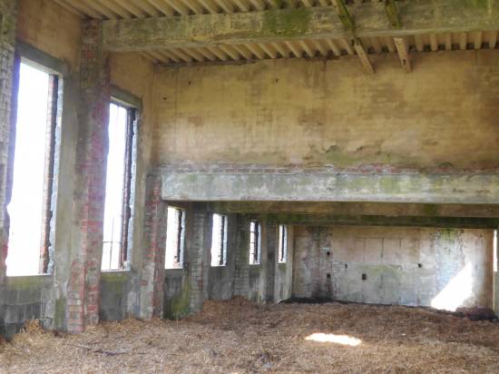The interior of this large building was used for the animals to shelter inside, although with the windows and frames long gone it was colder than being in the open! 
