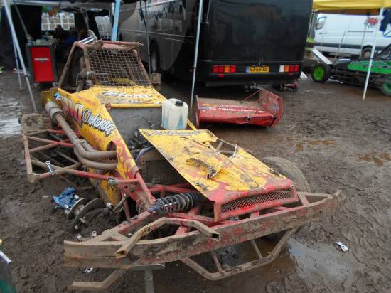 F2 WF Weekend at King's Lynn - Day 2 - Sun 10 Sept 2017 (Info in the Off Season post). Rick Lenssen's damaged car from the night before.
