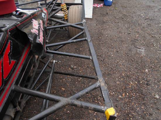 Nigel had to make "dimensional adjustments" to the chassis yesterday following pre World Final scrutineering.

