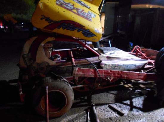 Nige collected right side damage in the Covstox championship race.
