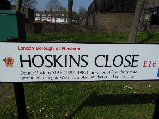Johnnie Hoskins has a Close named after him. The council's research was not up to scratch as they managed to misspell his christian name.

