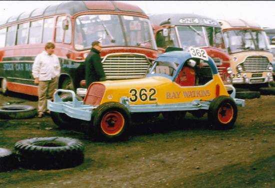 Ray Watkins with some classic transporters behind
