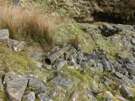 The water flowed from the reservoir down this pipe to the water-wheel
