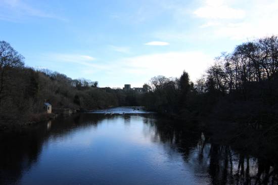 A calm looking River Tees at Barnard Castle
