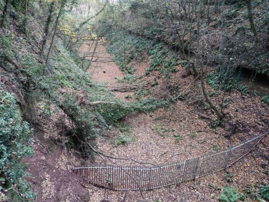 The first sighting of the trackbed leading to the tunnel is from above the cutting stood on top of the portal
