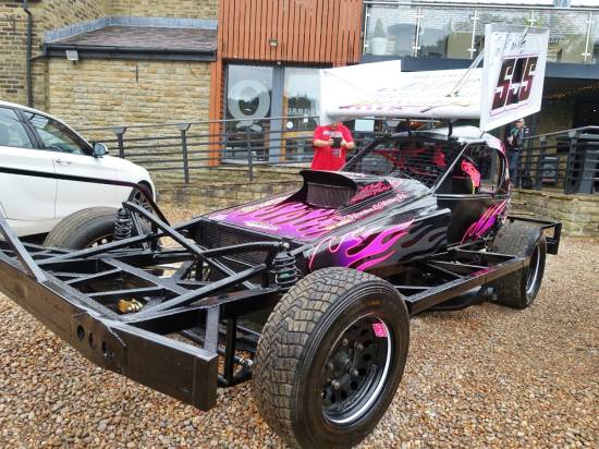 Jack Ryan had his tarmac car on display outside Q Gardens which is on the road leading to the pits
