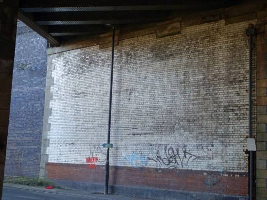 This tiled wall underneath the Great Northern viaduct could do with a clean up

