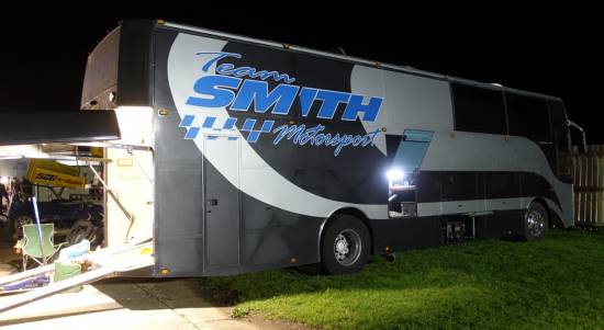 The ex Team Smith Motorsport bus has plenty of room inside for Chevy's F2
