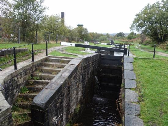 One of the locks shows how narrow the canal is
