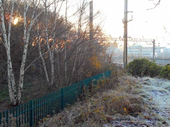 The point where the PLR line joined the Preston and Wyre Junction (today it's the WCML). If you look carefully there's a warning sign in the trees.
