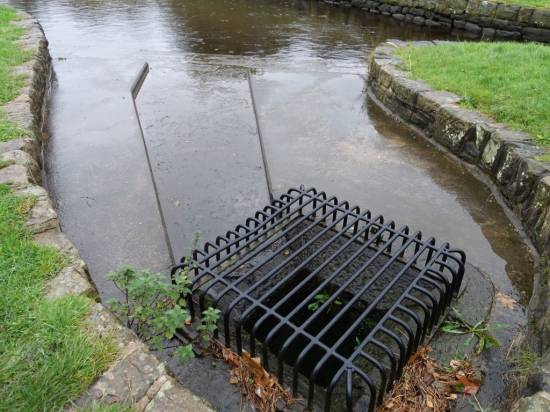 An overflow drain on the canal

