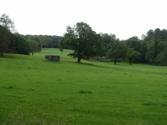 A pillbox in an adjacent field
