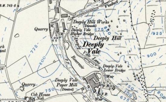 This map has Deeply Vale listed as a paper mill (bottom centre)
