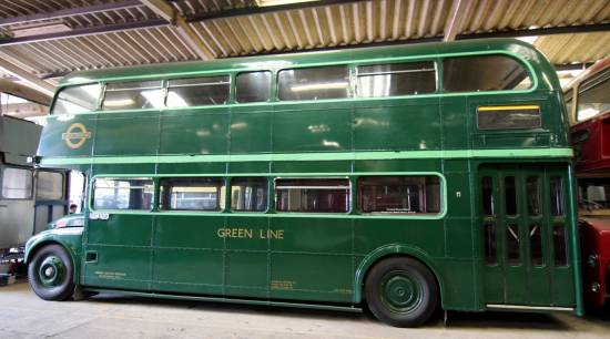 New in 1965 to London Transport.  AEC Routemaster chassis, engine AEC AV590 9.6 litre 6 cylinder diesel with a semi-automatic gearbox. 65 seat body by Park Royal.
