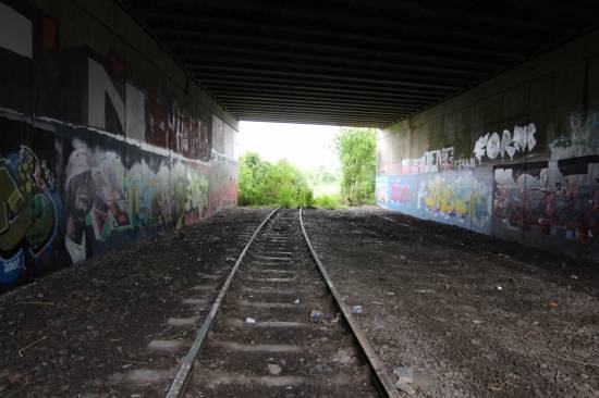 The branch passes under the M1 on its way to the main line junction
