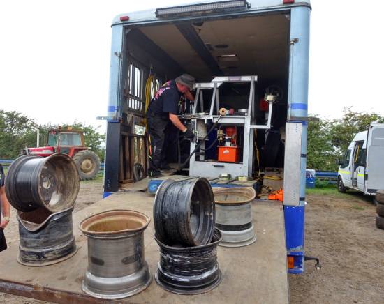Wheel repair man on hand for the Netherlands lads

