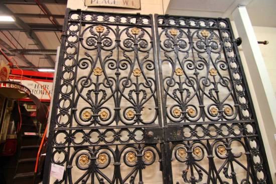 Cast iron gates from the Parliamentary subway entrance to Westminster station
