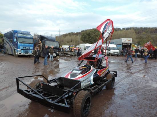 You got the silver...
Rob Speak in the pits at Sheffield, prior to winning the 2014 National Points Championship.
