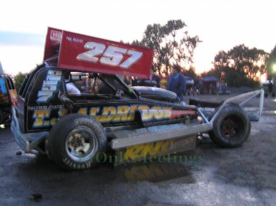 257 Timmy Aldridge - Sorry looking state after coming together with 73 Rob Cowley

