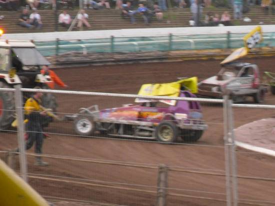 41 Rob Broome Being Towed After His Roll Over
