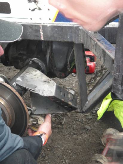  Damage to Paul Fords axle mounting after Dannys Hit in the heat
