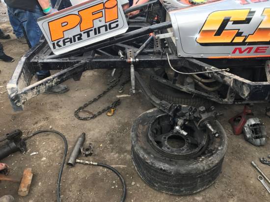4, bent front axle on the 36 car
