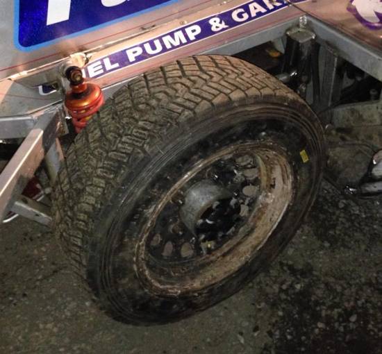 53, trialled the new OSR 2016 regulation narrow rally tyre ;-) ....
