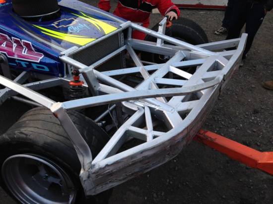 2, race damage from a heavy collision with the armco
