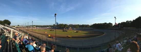 Ipswich - the view of the ever impressive Foxhall Stadium from turn 3
