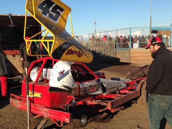 45, Nige tried the ex 391 tarmac car on shale again, with his new tarmac engine in it.
