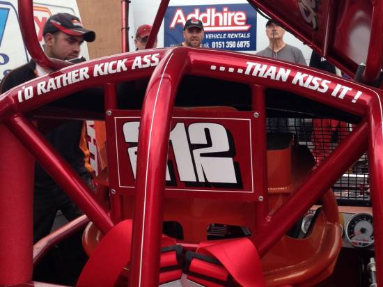 212, slogan on the back of the roll cage
