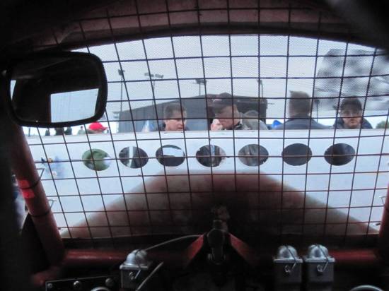 208, view from inside the cab.
