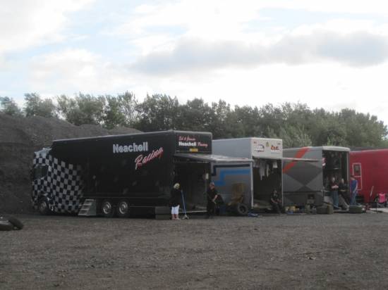 The big rigs lined up
