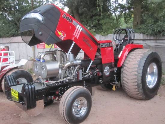 Case tractor puller on display

