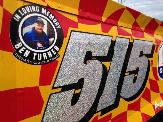 515, stickers in tribute for Ben Turner
