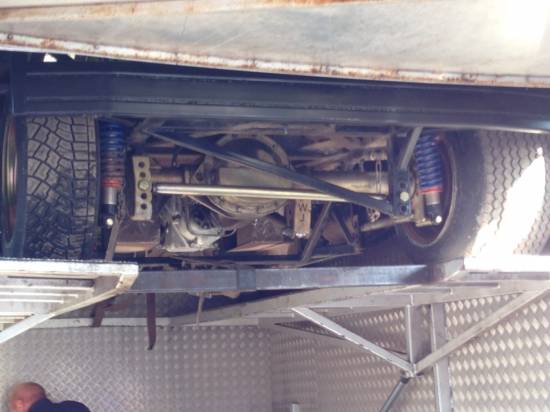 515, the underside of the Hearse in the lorry
