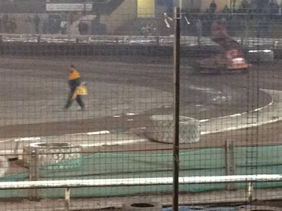 1 photo, 3 infield tyres on track! Waved yellows about to come out....

