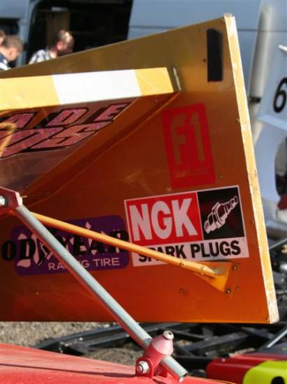 Andy displays the F1 Stockcars sticker.
