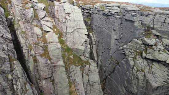 A lot of the rock is very unstable and loose owing to the freeze/thaw cycles splitting it along natural fault lines
