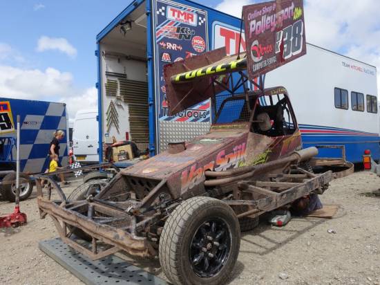 Dave Polley in his shale car
