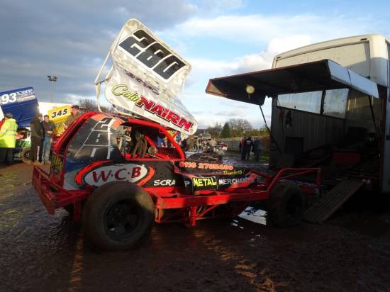 An early load up for Colin Nairn after a problem with the starter/ring gear 
